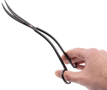 NatureHolic Scaping Scissors Wave Black | 25 cm Aquascaping Schere | S-förmig geschwungene Pflanzenschere | Präziser Rückschnitt für Bodendecker und Moose | Rostfreier Edelstahl