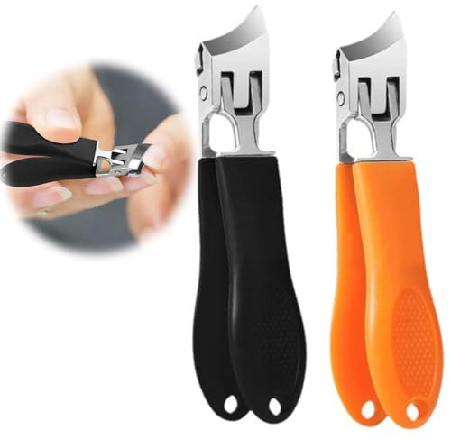 2 Pcs Coupe Ongle Pied,Coupe ongles coudé à large ouverture pour ongles épais,Coupe Ongle Professionnel pour ongles des mains et des pieds,pour personnes âgées hommes et femmes