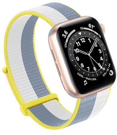 FFHDJL För Apple Watch Band 49MM 45MM 44MM 42MM 41MM 40MM 38MM, Dam Herr Sport Nylon Loop Band För IWatch Series Ultra 8 7 6 5 4 3 2 1 SE(Light lilac,38/40/41mm)