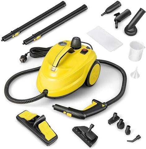 HOMFME 2000W Steam Cleaner, Handheld Steam Mop with 1.8L Tank and 13/15 Accessories, Multi-Purpose Cleaning Steamer Machine for Carpets Floors Autos Autos Windows Cars (Yellow)