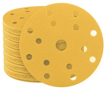 Schleifpapier 150mm Klett 15 Loch 60 Körnung Sandpapier scheiben Aluminiumoxid Schleifpapierscheiben 50 Stück Exzenter schleifpapier für Holzh Metall