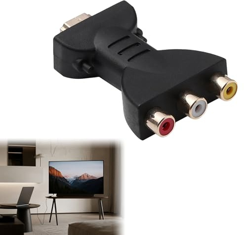 Bansusu 1Pc HDMI to AV Adapter 1080p High Definition Simple Plug and Play Installation AV to HDMI Adapter Gold Plated Interface RCA Component Converter Portable for TV and Computer