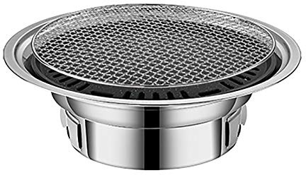Parrilla multifuncional de carbón para barbacoa, parrilla coreana con piedra Maifan para interiores y exteriores, tamaño 35-40 cm x 13,5 cm para 6-8 personas (C, 40 x 13,5 cm)
