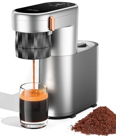 Cafetera Espresso Compacta para Apartamentos Pequeños Oficinas, Instantáneo Caliente, 20 Bares, Temperatura Ajustable (85-95 °C), Cafetera Portátil a pilas, Cafetera de viaje para acampadas