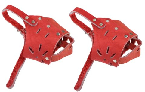 TOYZFRIENDY 2 Stück Verstellbare Leder Hundemaulkorb mit Sicherem Sitz und Antibell Funktion für Kleine und Mittelgroße Hunde Praktisches Hundeaccessoire zum Schutz und Training