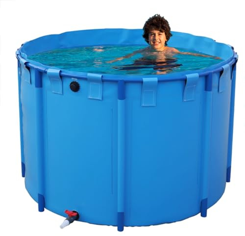 LZMZMQ Piscina Fuori Terra/Telaio Acciaio Piscina Estiva Rotonda E Piscinas para Adultos Diametro 1 1.5 2 2.5 3 4 5 6 7 8 9 10M, Piscina Blu con Valvola di Scarico(7X1.2M/46000L/12150GAL)