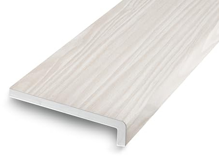Dekofasada Fensterbank für Innen, Fensterbrett aus PVC mit Abschlusskappen, Pflegeleichte Innenfensterbank aus Kunststoff, für Fenster aus PVC, Holz & Aluminium, 40 x 150 cm, Skandinavische Eiche