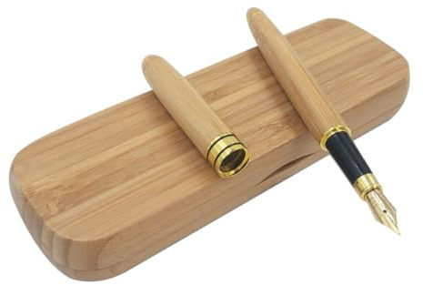 Homoyoyo Bambus füllfederhalter mit Etui Eleganter Kalligrafie Füller für Unterschriften und Schönschrift Komfortabler Griff Geschenk zu Geburtstag Vatertag Jubiläum Büro und Schule
