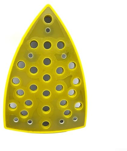 Tampone abrasivo triangolare per disco di lucidatura a 32 fori, 100 x 148 mm, platorello per levigatrice orbitale casuale, accessorio abrasivo giallo