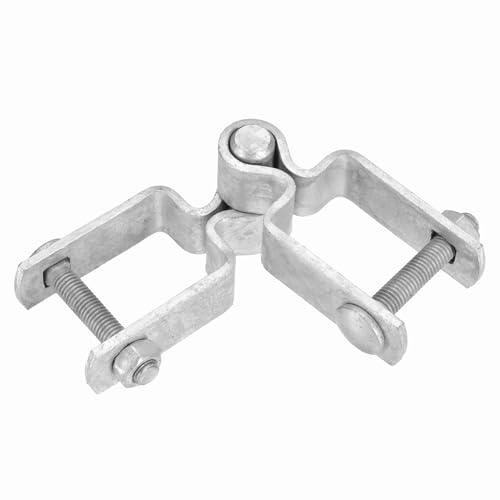 sourcing map Bisagra de poste de puerta de valla de eslabones de cadena, bisagra de marco de puerta resistente con pernos y tuercas para tubo cuadrado exterior de 3,8 x 3,8 cm