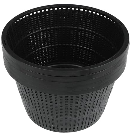 Eawfgtuw Vasi a rete per piante acquatiche da 21,1 cm, in plastica, confezione da 5, per laghetto idroponico e uso in giardino, per vivaio nero durevole con design scanalato per Op