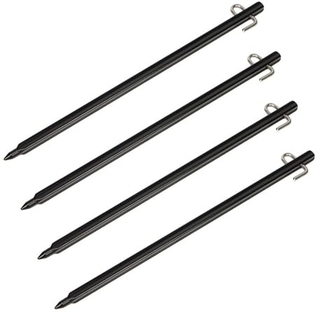 JUJUFREE Campingzeltheringe, Aluminium-Zeltheringe, Heringe, Gartenbodenanker mit Haken, winddicht, Campingzelt, Spikes, Baldachin, Nägel