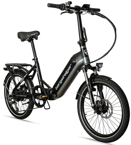 Bergsteiger London 20 Zoll E-Bike Klapprad Faltrad Alurahmen 250 W | Starker 250 Watt Motor, 7 Gänge und Scheibenbremsen. Vollintegrierter 468 Wh Akku aus leichtem Alu für Damen & Herren.