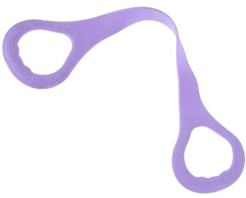 Totority Banda Elástica de Estiramiento para Yoga y Pilates, Correa de Entrenamiento de Hombros para Mujer, 44x9 Cm, Color Morado, Equipo de Ejercicio en Casa para Tonificación de Espalda