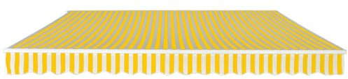 Gelenkarmmarkise Gelb Weiß - Einstellbarer Sonnenschutz & Balkonsichtschutz für den Garten (400 cm Breite)