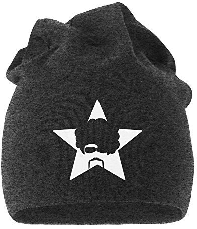 MoonWorks Jersey Beanie Disco Fever Mütze Bedruckt Herren Damen dunkelgrau Unisize