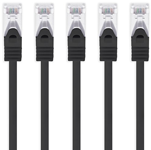 1aTTack.de 0.5m - black - 5 pieces CAT.7 network cable Sftp (raw cable) patch cable (SET) 10000Mbit/s - 500 MHz assembled with 2 RJ45 plugs Cat6a