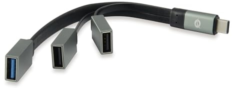 Conceptronic HUBBIES01G USB 3.1 Type-C (de 1 Puerto USB 3.0 + concentrador de Cable USB 2.0 de 2 Puertos, OTG), Color Gris