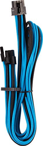 Corsair CP-8920249 Einzeln geschützte Kabel mit PCIe-Ummantelung (Einzelstecker) Typ 4 Gen 4 Premium, Blau/Schwarz, Eine Größe