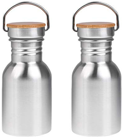 Tubayia 2 Stück 350ml Edelstahl Wasserflasche Trinkflasche für Outdoor Camping Radfahren Reisen