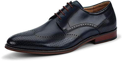 DIGEL Selleng Herren Business Schuhe | Echtleder Derbys mit Brogue-Muster, Elegante Schnürschuhe für Büro, Hochzeit, Festliche Anlässe | Größe 43 EU