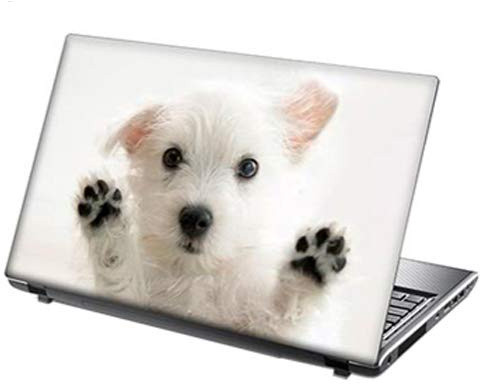 TaylorHe 13-14 inch Laptop Skin Vinyl Decal MADE IN ENGLAND Cute Puppy Paws Up Pet DOG Animal