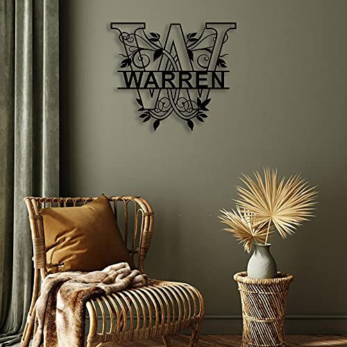 zouwii Personalisierte Nachname Türhänger/Metall Monogramm Türhänger/Metall Nachname Zeichen/Split Letter Monogramm/Initial Tür Kranz/Nachname Wanddekoration/Metall Wanddekoration Geschenk