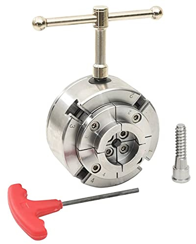 Tidyard Spannfutter 4-Backen Holzspannfutter mit M33-Verbindung Backenfutter Drehbankfutter für Drehmaschine Drechselmaschine Drehbank Stahl Silbern 96mm
