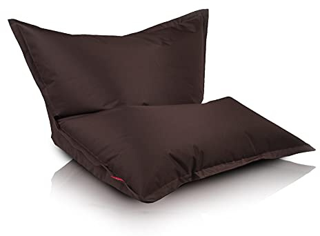 Ecopuf - Sako sittsäck för utomhusbruk - Beanbag för rummet - Stilren tygkudde - Relaxfåtölj - Storlek S - 140x100 - Mörkbrun Nc15