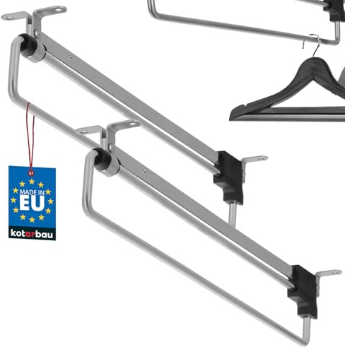 KOTARBAU® 2 x Colgadores extraíbles de perchas, Barras extensibles de armario 35 cm, Barra de armario o vestidor, Barra armario guardarropa, Perchero telescópico, Soporte para armarios, 2 uds