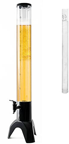 spillatore birra da casa, durevole, freddo, trasparente, alla moda, facile da pulire, dispenser per bevande con tubo di ghiaccio staccabile e luce a 7 colori, per casa/bar/feste/hotel(Color:1.5L)
