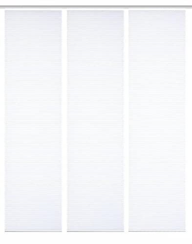 HOME in green 84030 ROMOLUS Schiebegardine aus recyceltem Polyester, Farbe:weiß, Größe:245 x 60 cm, Anzahl:3er-Set (3X Uni)