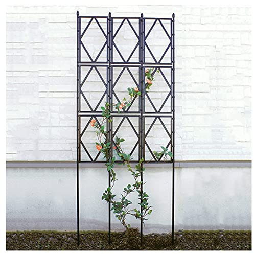 Treillis Pliable pour Plantes Grimpantes, Treillage en Métal, Cadre d'escalade pour Plantes, 120cm, 150cm, 180cm, 220cm, Tuyau en Acier Métallique + Conception De Grille PP, Facile À Installer