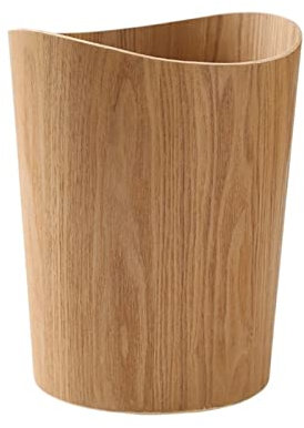 TOMYEUS Papelera Basco de Basura de Madera Baño de Cocina Batio de Basura sin Cubierta Capar de Polvo de Forma Irregular Creativa Bote de Basura