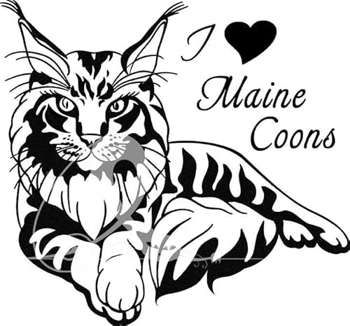 myrockshirt I Love My Maine Coons Katze Katzen 20cm Aufkleber Sticker Autoaufkleber freie Farbwahl