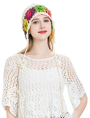 ZLYC Damen Beanie-Mütze Women Cotton Crochet Knit Beanie Hat