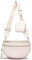 KUNKUN Sac à Bandoulière pour Femme Beige 5cm Large sangle Sac Banane femme Petit Sac a Main Femmes Bandoulieres en Cuir Végétalien Avec Porte Monnaie Amovible