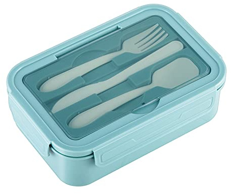Tianlong Lonchera Bento para adultos y niños con 3 compartimentos, lonchera de 1400 ml, contenedores de almuerzo para el trabajo, a prueba de fugas, caja de sándwich apta para microondas, juego de