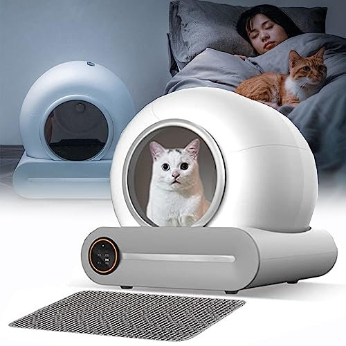 XDLYWUZIQ Lettiera per Gatti Autopulente, Lettiera per Gatti Automatica con capacità Extra Grande da 60 Litri, Toilette per Gatti Automatica a Doppio Sensore, Controllo App, Pulizia Facile