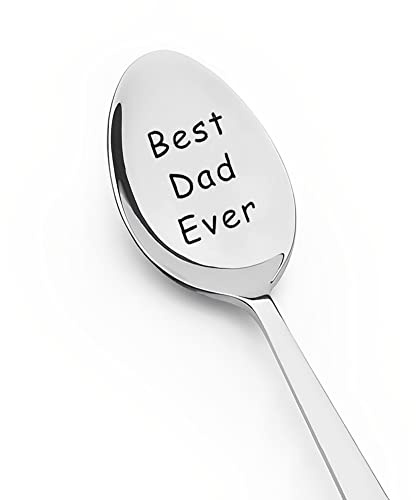 Sisadodo Best Dad Ever Gifts Coffee Tea Spoon Birthday from Kids Funny Daddy Daughter Son Wedding Father in Law Gift Ideas I Love You Him Retirement (ZXsp007-3uk)