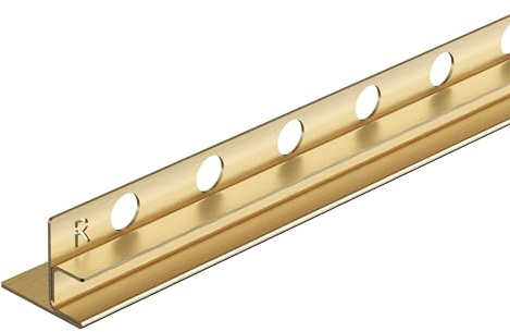 Balneo Glasprofil Gefälleprofil, Edelstahl AISI 304, 120 cm, rechts, Gold | Edelstahl AISI 304, Anschluss an Glas, für bodengleiche Duschen, kürzbar, Länge 120 cm, 2 J. Garantie