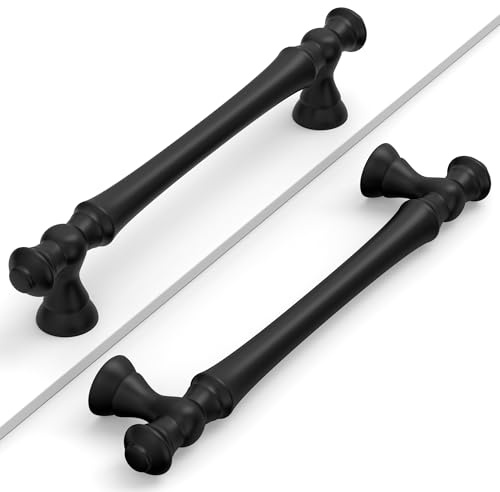 Coinkoly 10 Pack Matte Black Cabinet Pulls 128MM Hole Centers Kitchen Cabinet Handles Drawer Handles UK0001