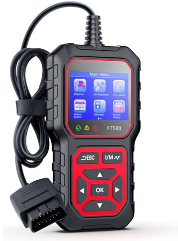 gearelec OBD2 Diagnosegerät, AT500 Auto OBD2 Scanner Codeleser, OBDII/EOBD Diagnose Fehlerspeicher Auslesen, 11 Sprachen Universal KFZ-Fehlercode-Lesegerät, Motor Fehlercodeleser Scanner mit DTC