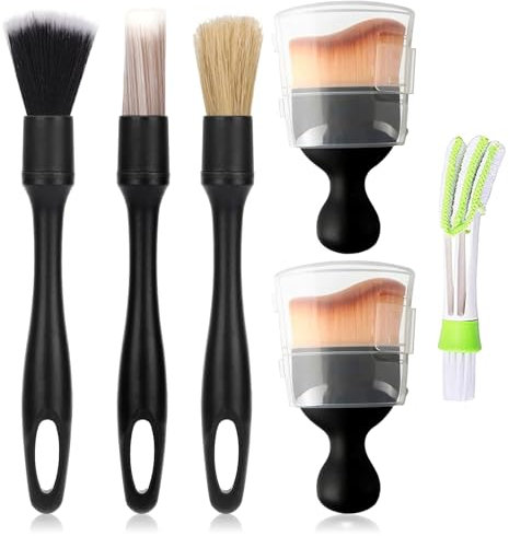MOSTFUN 6 PCS Car Detailing Brushes Set, Car Cleaning Brush Car Interior Detailing Brush Ultra Soft Cleaning Brush Dust Removal Brush Tools for Car's Interior Exterior Air Vent