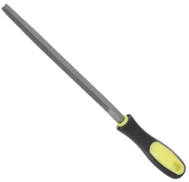 CoCud Metal Triangular File, 8 Blade Length, High Carbon Hardened Steel Cut Mill Hand Rasp with Non-Slip Handle Yellow - (Applications: for Wood, Metal, Plastic)