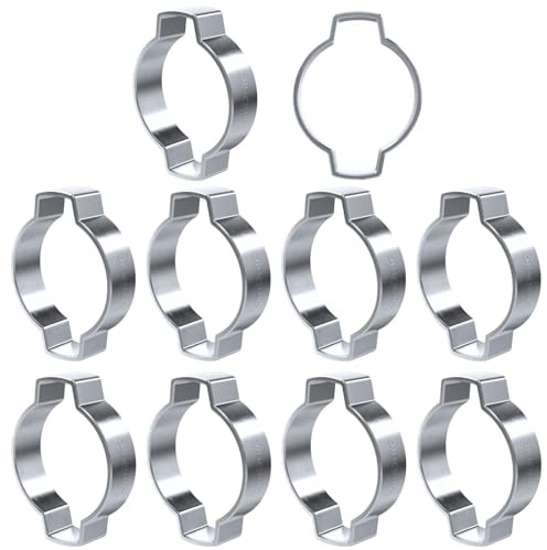 Lumonic I 10x 2-Ohr-Schelle 25-28mm I Stahl Verzinkt I Zweiohrschelle I Schlauchschelle I für Druckluft, Rohrsysteme, Garten, KFZ