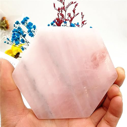 Tranche de Cristal Rose Dessous de Verre en Cristal de Quartz Rose Dessous de Verre en Agate de Quartz Rose Dessous de Verre en Tranche d'agate de géode de Cristal décoration d'intérieur