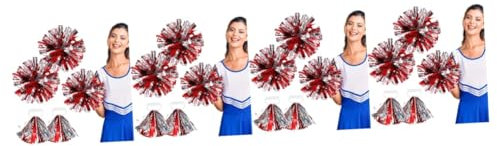 HANABASS 16stücke Metallic Cheerleader Pompons Handblumen Für Sportveranstaltungen Teamwettbewerbe Und Mit Fingerringen Für Einfachen Große Auswahl An Einsatzmöglichkeiten