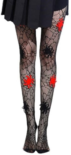 Muteitt Frauen Netzstrumpf Schwarz Enge Spinnennetz Legging Enge Strumpfhose Für Frauen Halloween Cosplay Party