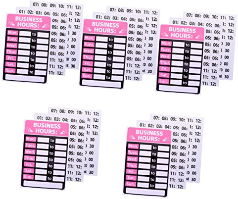 Gatuida 10piezas Letreros Abierto Cerrado Para Tiendas Restaurantes y Bares Adhesivos Impermeables Recordatorios De Horario Comercial Borrable Fácil De Usar